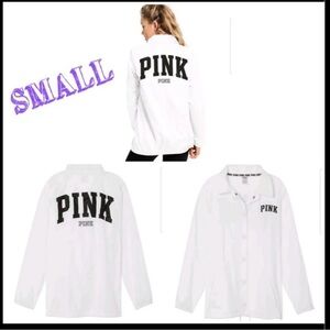 NEW PINK LOGO SMALL COACH JACKET